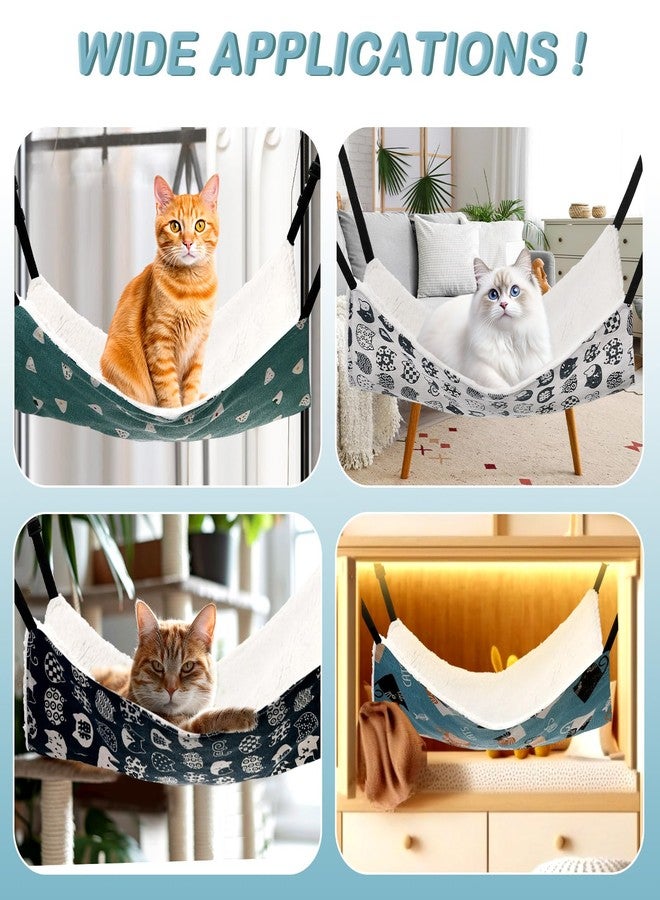 Ribbonlic 4 Pack Cat Hammock for Cage, Reversible Cat Hanging Hammock Soft Large Double Sided Pet Bed with Adjustable Straps & Metal Hooks for Cats Ferret Kitten Puppy Rabbits Small Animals - Image 4